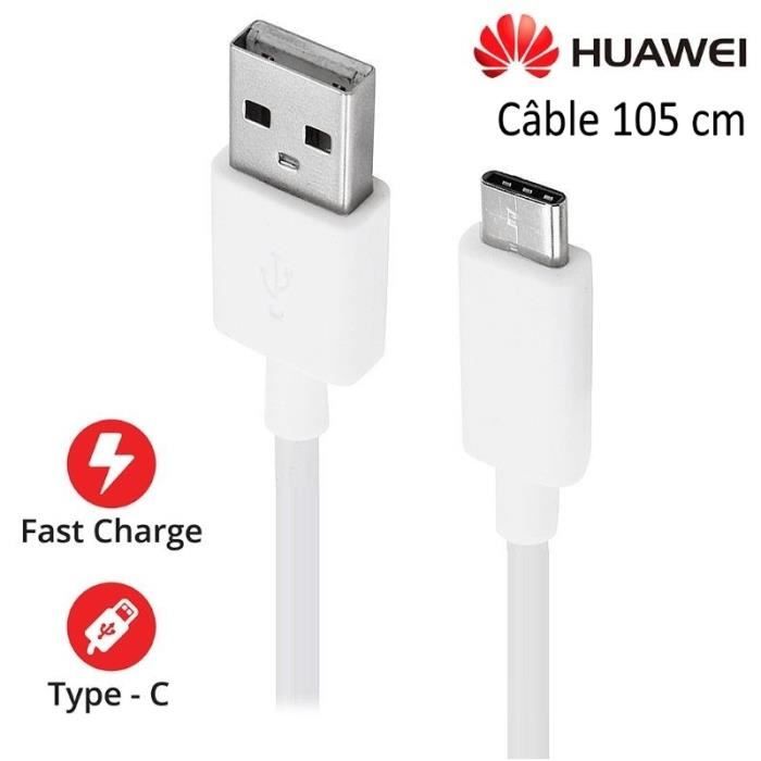 Câble USB-C Original 102 cm Pour HUAWEI Honor 20 Pro - MATE 20 X - Nova 5T - Honor 20 - P30 Pro - P Smart Z - P30 Lite - P30... et +
