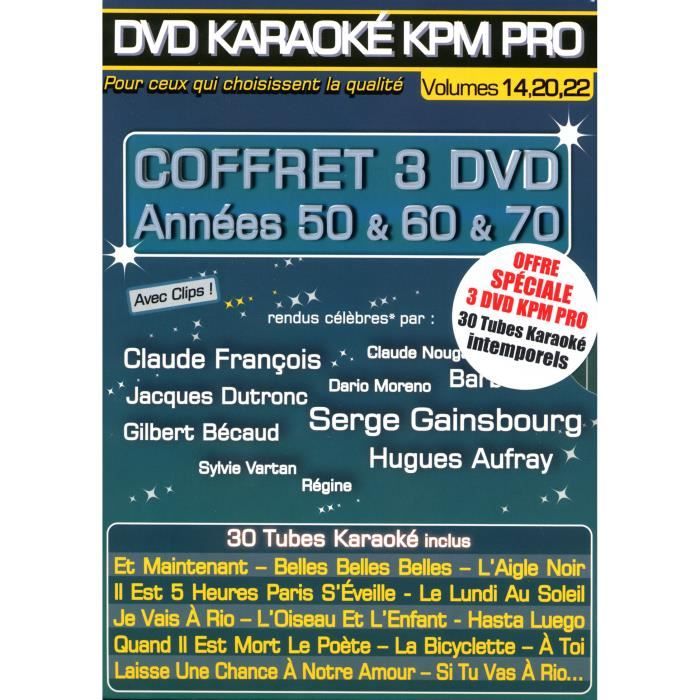Coffret 3 DVD Karaoké KPM Promo -Années 50 & 60 & 70-