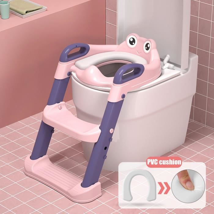 SINBIDE® Réducteur de WC bébé enfant Siège de toilette avec échelle Chaise Step Pot éducatif Rose