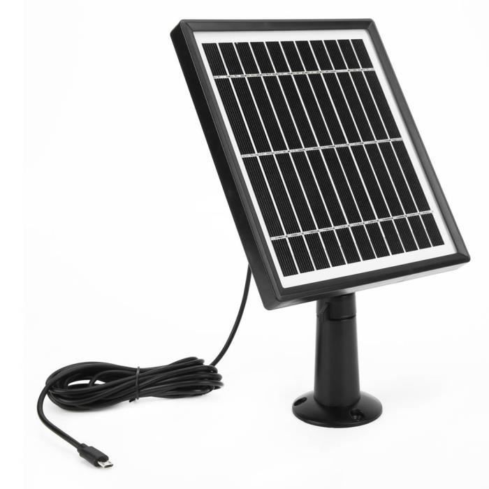 TMISHION Panneau solaire à angle réglable Panneau solaire étanche 3,3 W 5 V pour caméra de sécurité extérieure à domicile