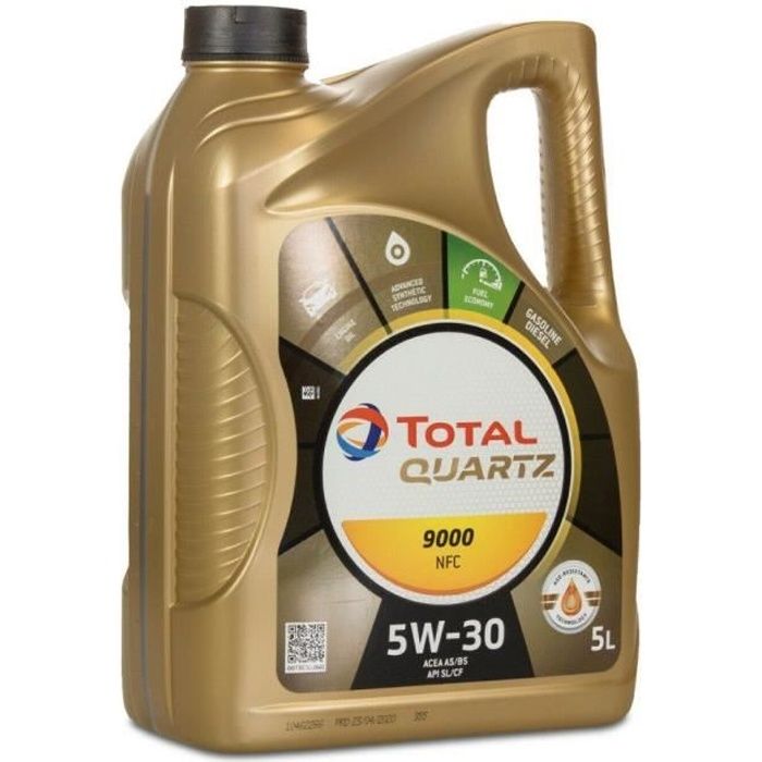 Huile Synthese Total Quartz 5w30 9000 NFC 5 litres