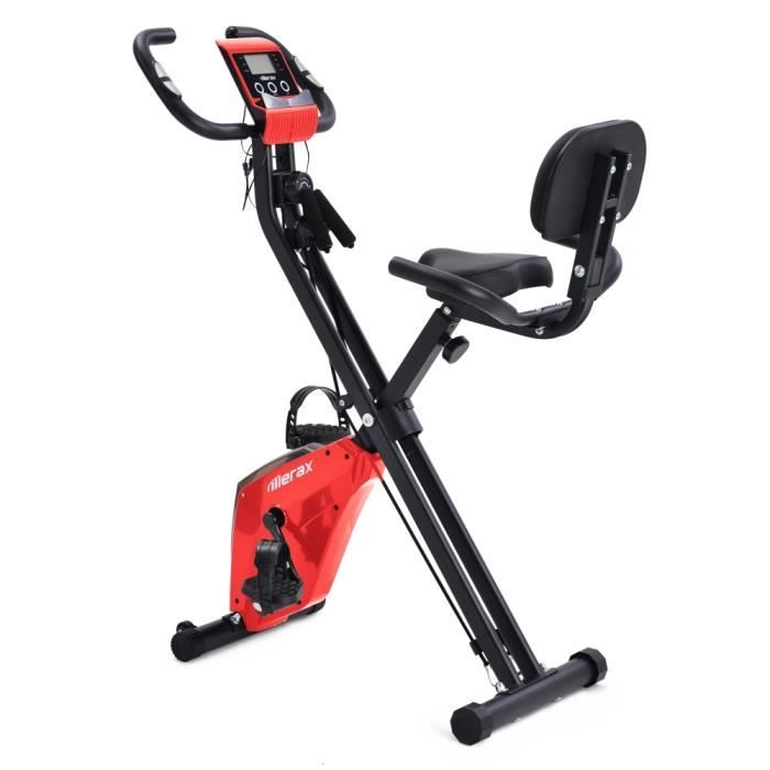 Vanker Vélo d'Appartement X-bike Pliable Vélo Fitness Entraînement des Bras et Jambes 8 Niveaux de Résistance Avec Assise et Dossier