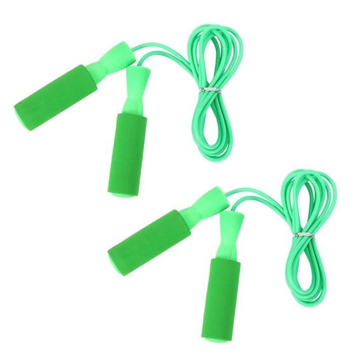ZJCHAO Corde sauteur 2pcs Corde à Sauter à Vitesse Réglable Outils aux Exercices de Fitness pour Étudiants Adultes(Vert )