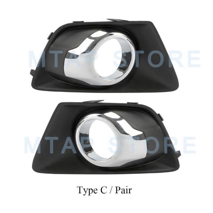 Grille De Capot De Phare Antibrouillard Pour VW Tiguan L 2017-2021 - Compatible OEM 5NG853211/212 - En ABS Noir - 2