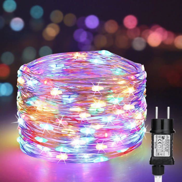 GUIRLANDE LUMINEUSE INTERIEURE ,Warm White-20M 200LEDS-PRISE AMÉRICAINE--Guirlande lumineuse Led