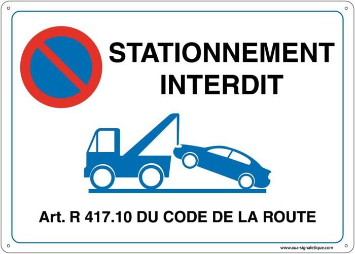 Panneau Signalétique AUA PVC 440x315mm - Attention Sortie Véhicules
