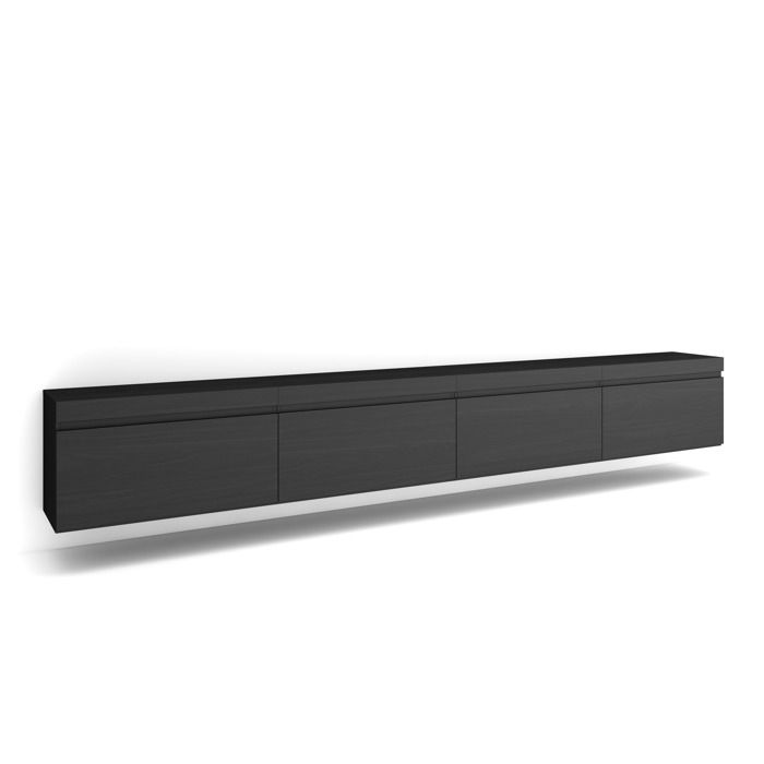 Meuble TV Banc Télé 320x35x45 cm TV grand format Suspendu Mural Noir RF3626 Meuble TV Banc Télé 320x35x45 cm TV grand format Suspendu Mural Noir RF3626