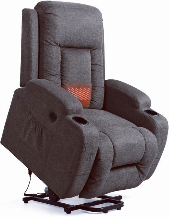 Fauteuil Relax Massant HOMCOM - Fonctions Massage, Chaleur Et Couchage - Pivotant, 4 Poches Latérales - Fauteuil TV électrique Confortable - 9