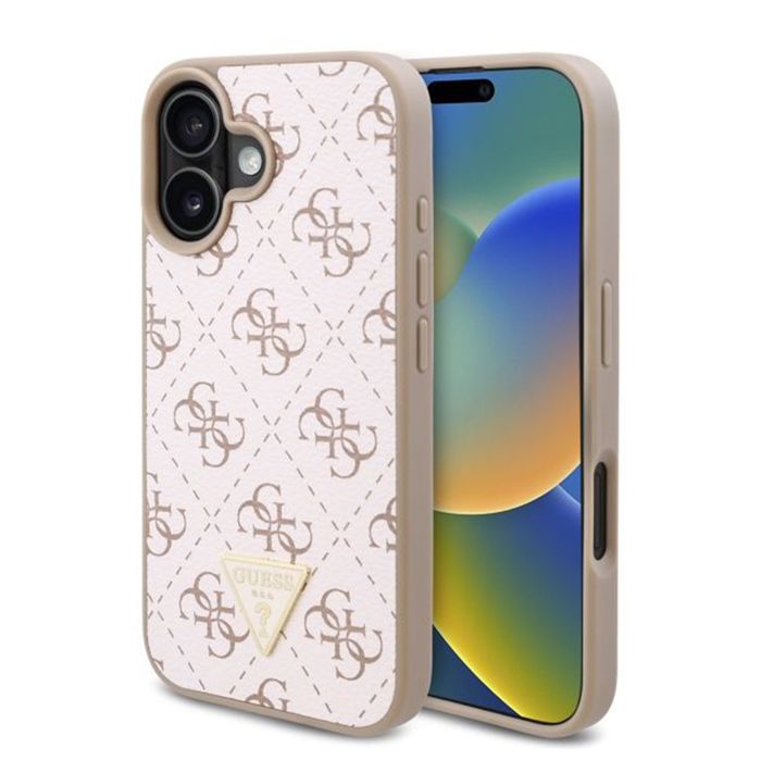 Coque pour iPhone 16 Plus Guess Hardcase 4G Triangle Metal Metal Logo GUHCP16MPG4GPH