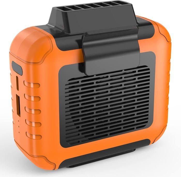 Ventilateur portable à clip ceinture batterie rechargeable 6000 mAh 3 vitesses puissantes entrée et sortie (orange) - La Ruche Globale