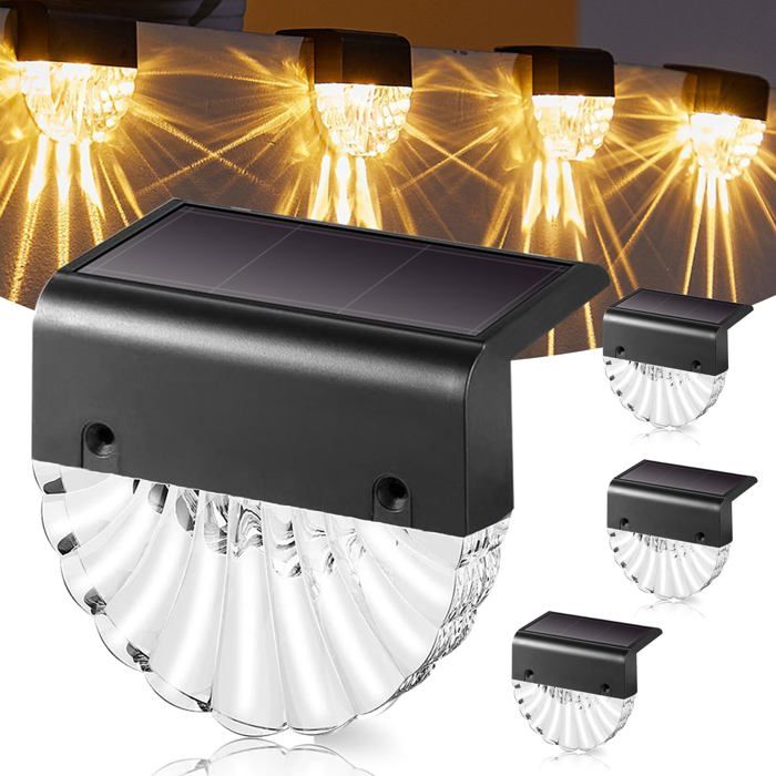 Lampes solaires - Lot de 4 - Blanc chaud et 7 couleurs - Étanchéité IP44 - Énergie solaire