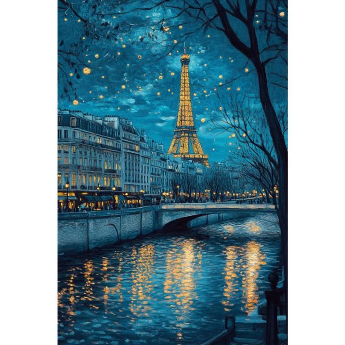 Allernieuwste.nl® Peinture sur toile Vincent Van Gogh - Nuit étoilée sur le Rhône