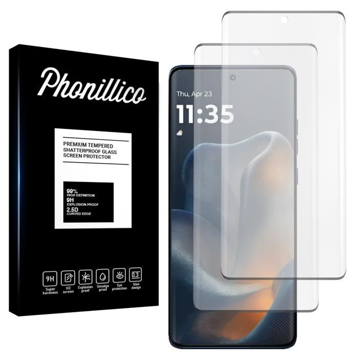 PHONILLICO Verre Tremp&eacute; pour Motorola Edge 60/Edge 60s/Edge 60 Pro/ Edge 60 Fusion [Pack 2] Film Vitre Protection Ecran
