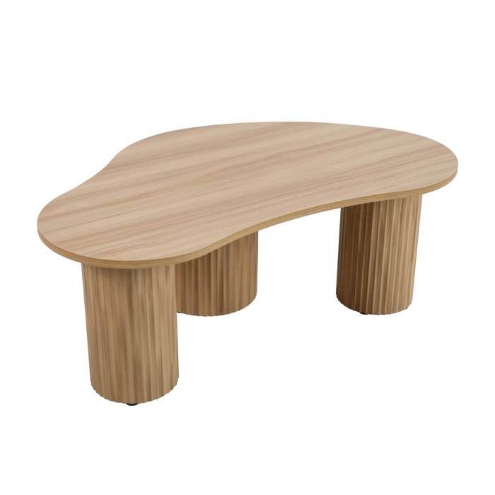 Table basse en MDF décor mélaminé beige - Oviala