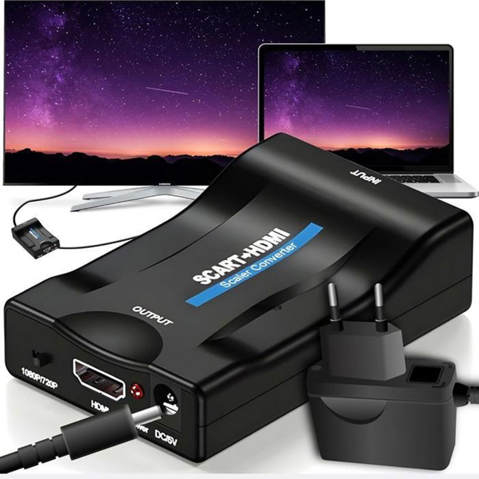 Convertisseur Vidéo Audio - ONEVER - SCART Vers HDMI - 1080P/720P - Plug And Play - Léger