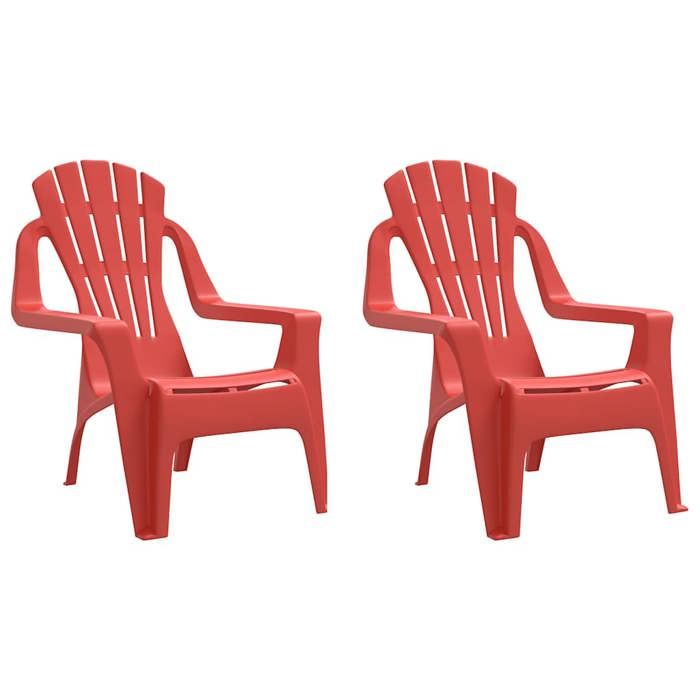 “Winter SaleTOP Chaise de jardin Rouge - Chaises de jardin pour enfants lot de 2 rouge 37x34x44cm PP PRO40670