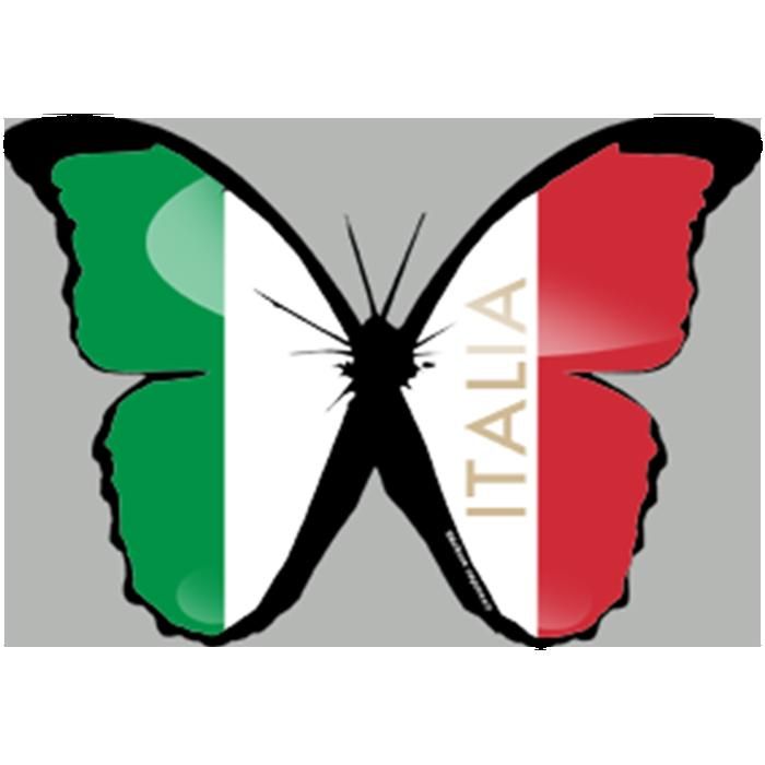 effet papillon Italien - 10x7cm - Sticker/autocollant / Cat. Stickers - Lettres adhesives