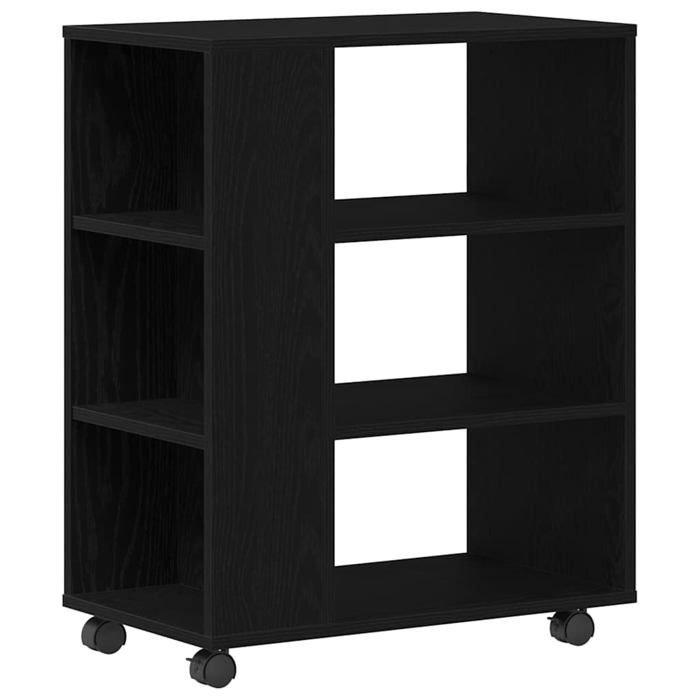 Meuble de rangement à roulettes - vidaXL - Chêne noir - 60x35x75 cm - Bois dingénierie - 3 étagères - Autonome