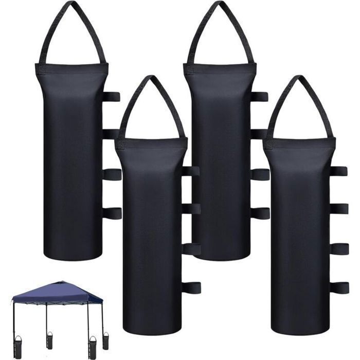 Poids pour tonnelle - MHY® - Jeu de 4 - 600D - Revêtement PVC - 1350 cm - Capacité 10 kg par sac - Sangles réglables