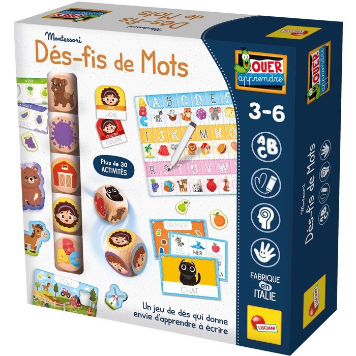 Jeu Éducatif Lisciani Giochi Jouer Apprendre – Dé-fis de Mots avec 5 Dés en Bois - vue 4