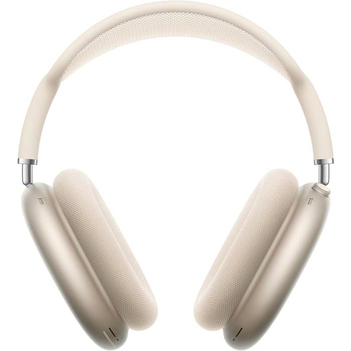 Apple AirPods Max Casque Circum-auriculaire sans Fil réduction Active du Bruit de Niveau Pro Mode USB-C Lumière stellaire CASQUE