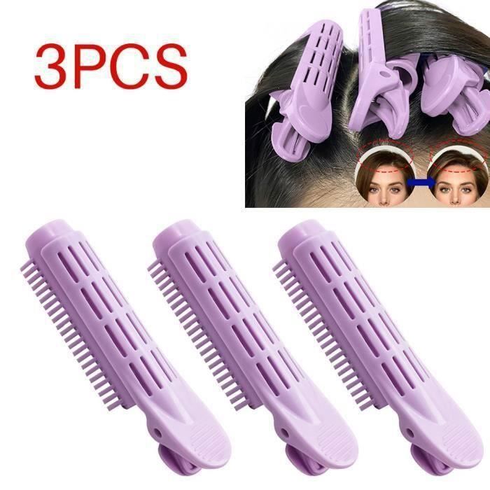 3pcs Boucleur Pince Barrette à cheveux moelleux Bigoudi de racine de cheveux Outil de coiffure-Violet Heerico