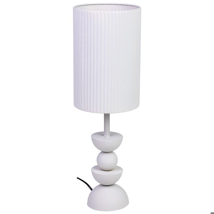 Lampe de table métal blanc 18x18x56h cm Lampe de table métal blanc 18x18x56h cm