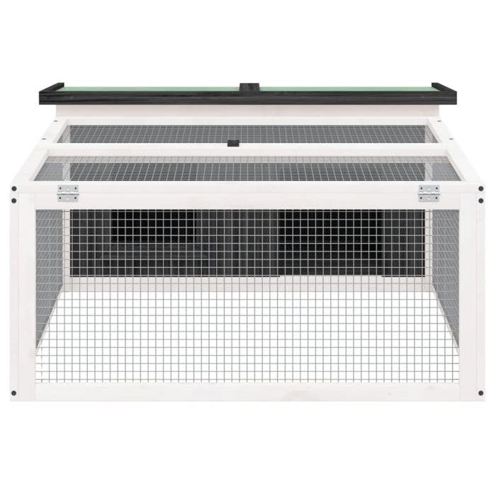Clapier rustique - vidaXL - bois de pin massif contreplaqué - gris blanc vert - 1175 x 97 x 475 cm - hydrofuge gbo11x379