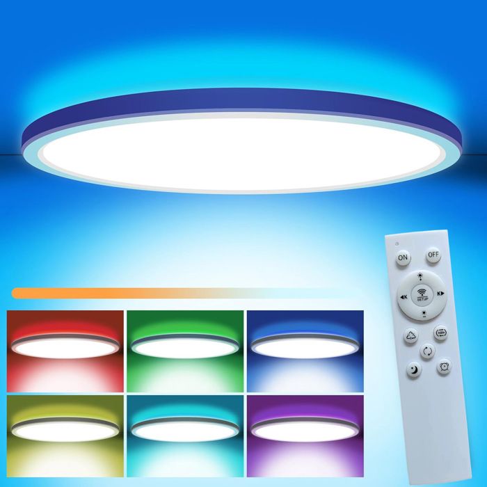 Plafonnier LED à intensité variable 30 cm Connexion Bluetooth36 W 3200 lm RVB Changement de couleur 3000 K-6500 K Lampe