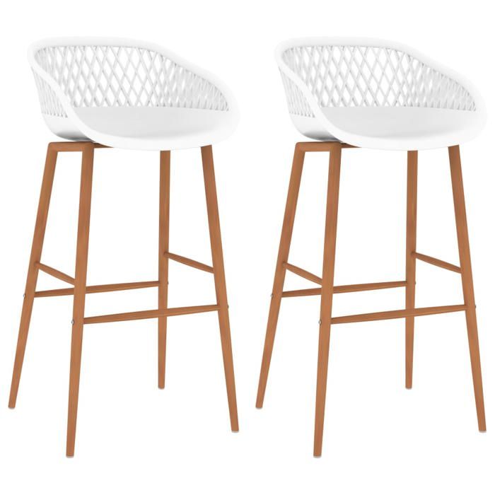 Nouveau Chaises de bar lot de 2 blanc poids:13.7 kg @1102