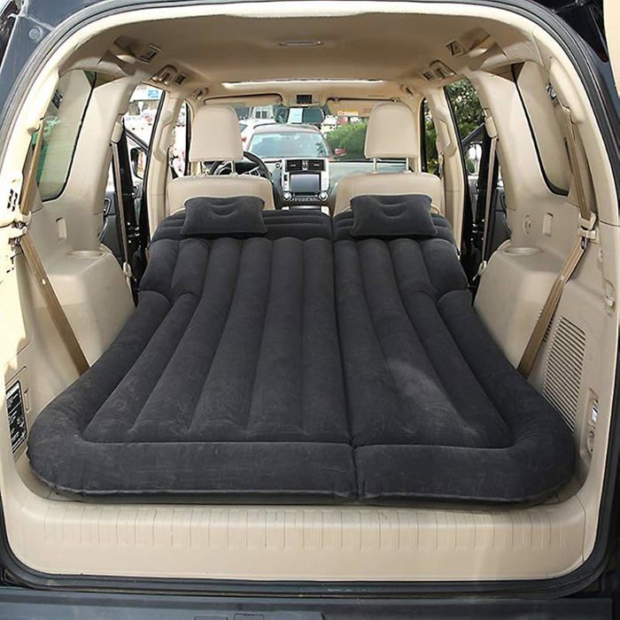 Matelas Gonflable Lit de Voiture Matelas pneumatique SUV avec Pompe à air et Oreillers Voyage Camping activités Plein air (Noir)