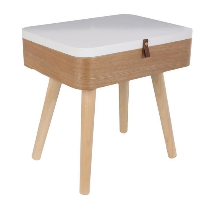 table de chevet - ac-déco - elin - bois - 1 tiroir - 40 x 30,5 x 54 cm