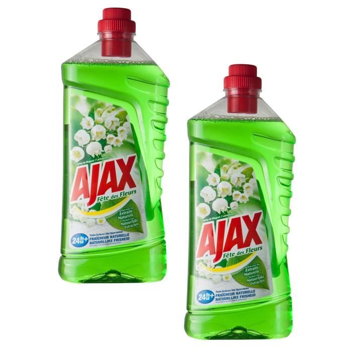 Ajax Fêtes des Fleurs Brin de Muguet Nettoyant Sols 1,25L - Lot de 2 flacons