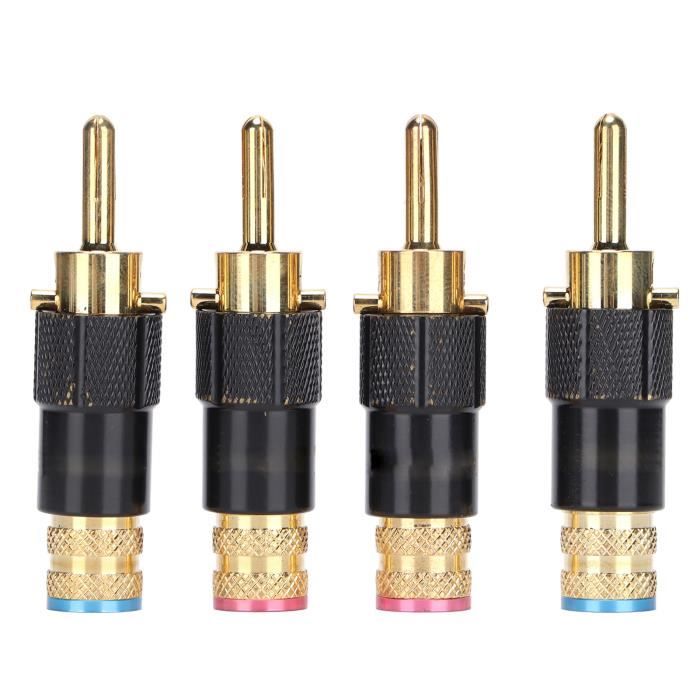 Connecteurs Prise Banane 4 Mm - Lot De 10 (5 Rouge, 5 Noir), Pour Câbles Haut-parleur, Panneau 10 Mm - 6