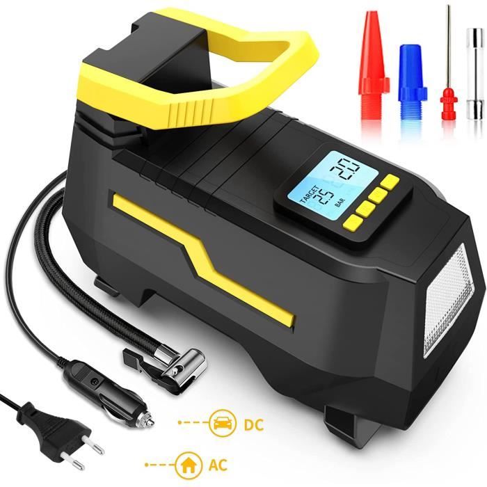Compresseur Air 12V Portable Motomoyo – Arrêt Auto, écran LCD, Débit 35L/min, Pour Pneus Voiture, Vélo, Ballons - 12