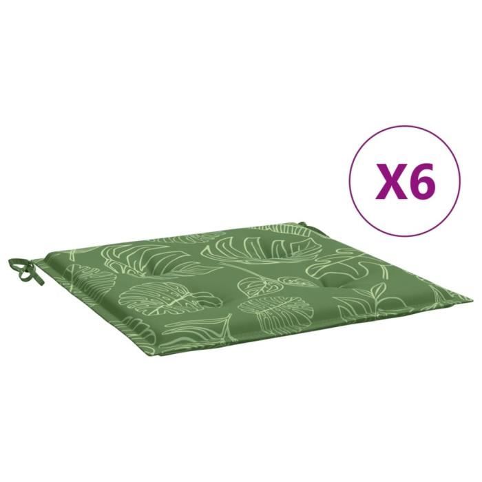 Lot De 6 Coussins De Chaise Jardin 50x50x8 Cm – Épais, Déhoussables Et Lavables, Motif Flowering