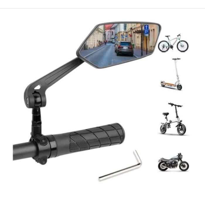 Rétroviseur De Vélo Extra Large - Bras En Nylon Renforcé, Réglable 360° - Pour VTT, Vélo électrique, Guidon 15-20 Mm (Droite)
