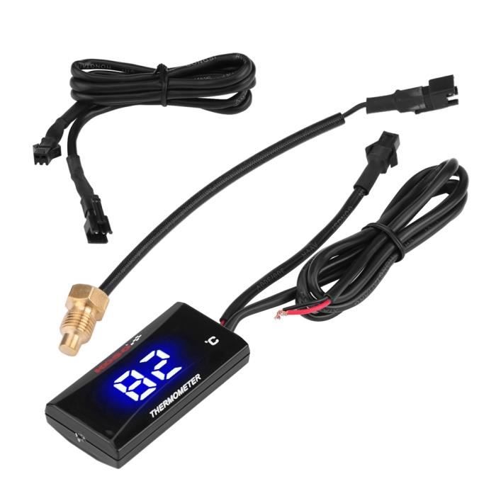 1pc 12V Moto Horloge numérique Voltmètre Thermomètre moto Refit Accessoire  3 en 1 mètre électronique pour