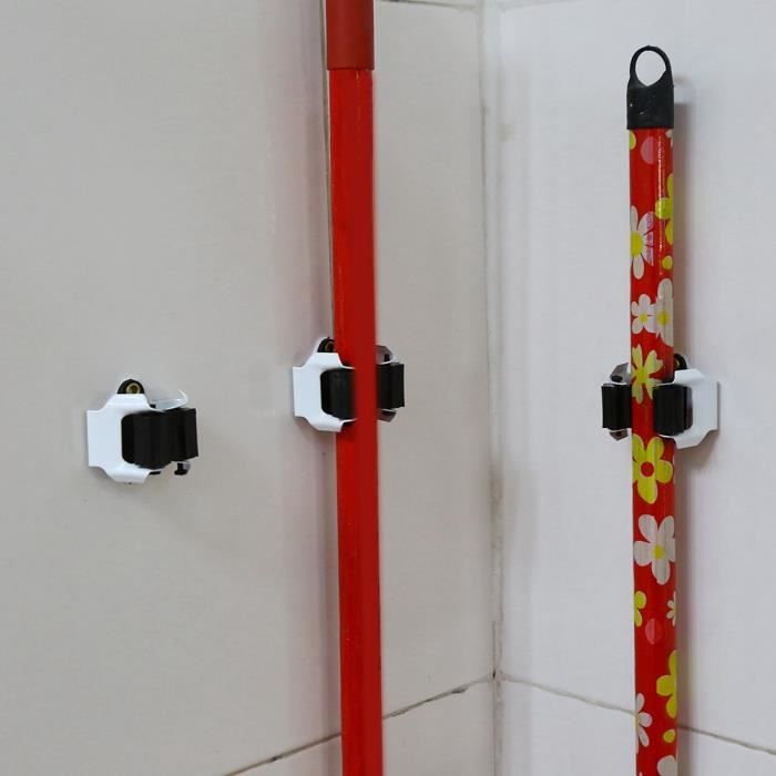 Lot de 10 supports muraux pour balai parapluie balai crochets de rangement avec verrouillage automatique pour /étag/ères. pinces organisateur de garage