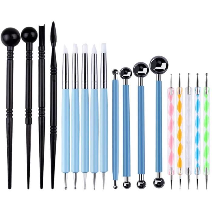 Qcwwy Outils De Pointage Floral – Set De 5 Stylos Avec 10 Formes De Pétales – Poignée Ergonomique – Pour Art Du Pointillisme Et Gaufrage – Plastique Durable