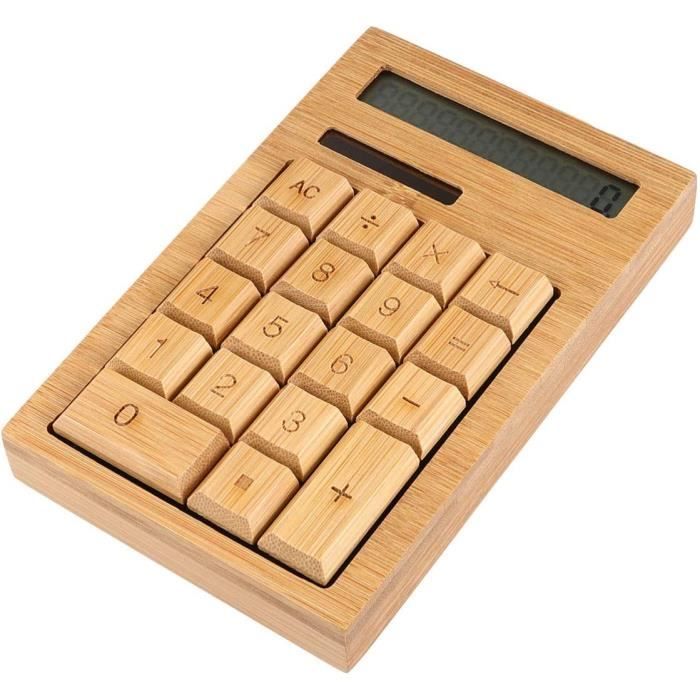 GONNELY Calculatrice à énergie Solaire - Calculatrice En Bois