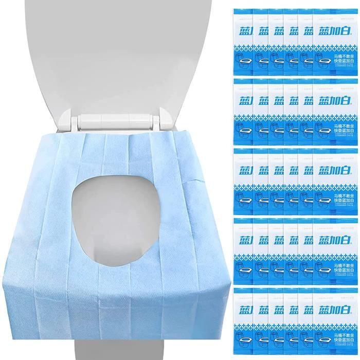 10pcs Papier Jetable Toilette Housses de Siège Camping Loo Wc Housse  Imperméable Pour Voyage Camping Salle de Bain Toilettes Accessoires