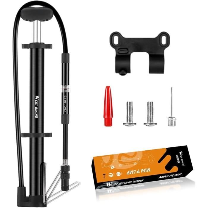 Pompe A Velo, Mini Pompe Velo Portable Avec Manomètre 160PSI Pour