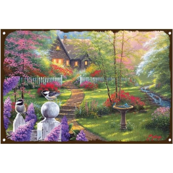 Second Ave Come Sit In The Garden Plaque Rectangulaire En Bois à