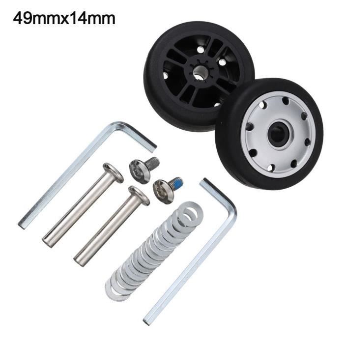 Paire De Roues De Rechange Pour Valise - Roulettes Universelles Avec 5 Trous De Vis - En PVC Et Acier Inoxydable