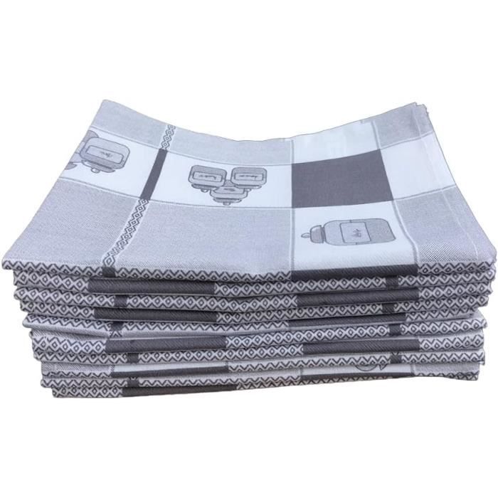 Serviette Vaisselle 100% Coton Lot De 5 Torchons De Cuisine 100% Coton Kidparadise - Motifs Cuisine Modernes Et Absorbants Torchon Cuisine