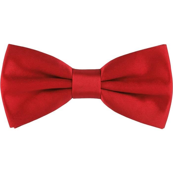 Noeud Papillon Clip-on Garçon - Rouge Et Blanc Motif Noël - Fait Main USA, Neuf Sans étiquette