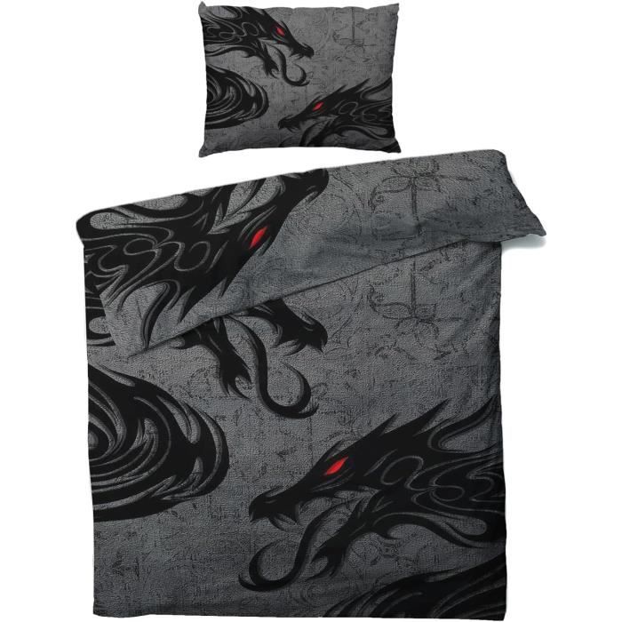 Housse De Couette 140X200 Dragon Chinois, Parure De Lit 1 Personne ...