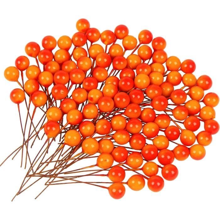 Deco Centre De Table De Noel DAMILY® 100 Pièces Baies De Houx De Noël Baies Artificielles Pour Deco Pour Buche De Noel