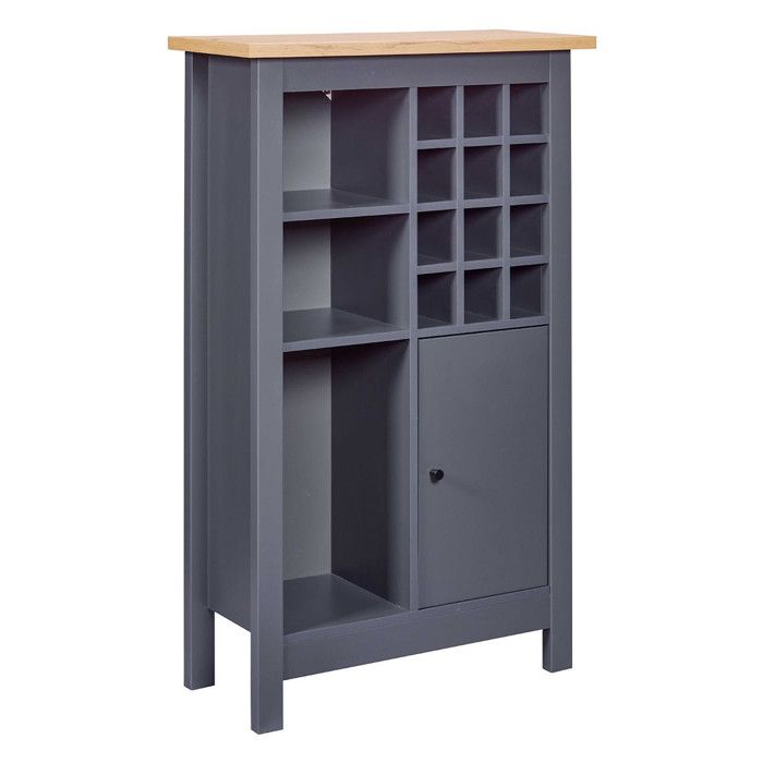Buffet Avec Range-Bouteilles Nichole 124cm Anthracite Buffet Avec Range-Bouteilles Nichole 124cm Anthracite